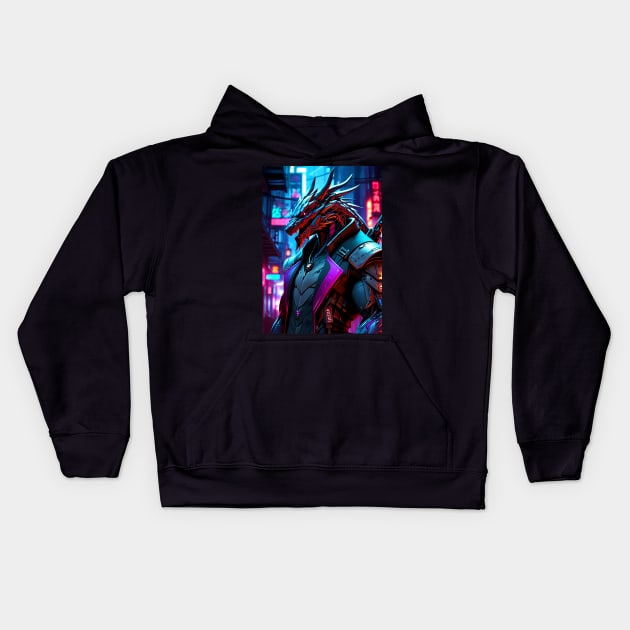 The neon dragon. Kids Hoodie by SALOX